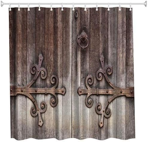 WZhen Puerta De Tallado Poliéster Ducha Cortina Baño Cortina De Alta