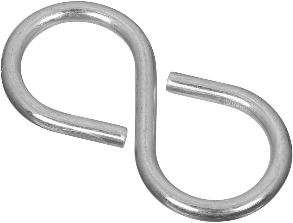 National Hardware N324-731 BB2072 Closed S Hook in Zinc Plated, 10 Pack, 809, 2-1/8"