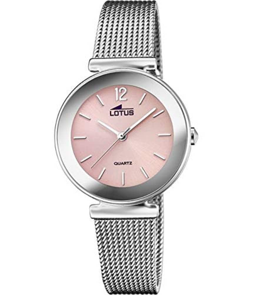 Lotus Watch for Women 18434/C Trendy Silver Stainless Steel case Silver Stainless Steel Strap, Pink, Bracelet