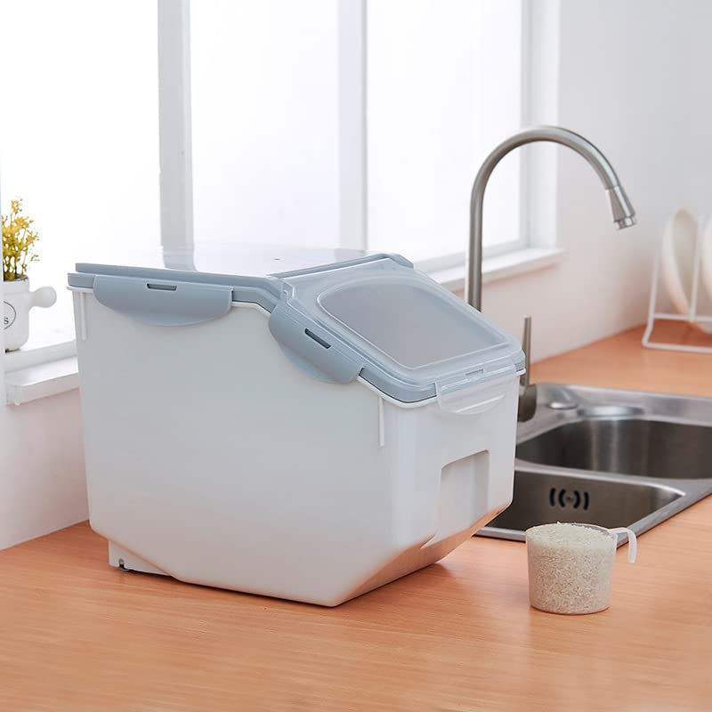 ORCHID M® Large 10KG Food Containers, Rice Bucket, Food Storage Bins with Lids Scooper, Airtight Kitchen Storage Containers to Store Dry Food, Food Storage Container