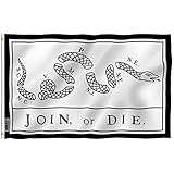 Anley Fly Breeze 3x5 Foot Join Or Die Flag - Vivid Color and UV Fade Resistant - Canvas Header and Double Stitched - Rattlesnake Flags Polyester with Brass Grommets 3 X 5 Ft
