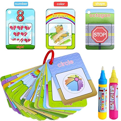Coolplay Water Magic Word Cards Drawing Painting Mat Board Doodle Toy Gift - Shape,Number,Color