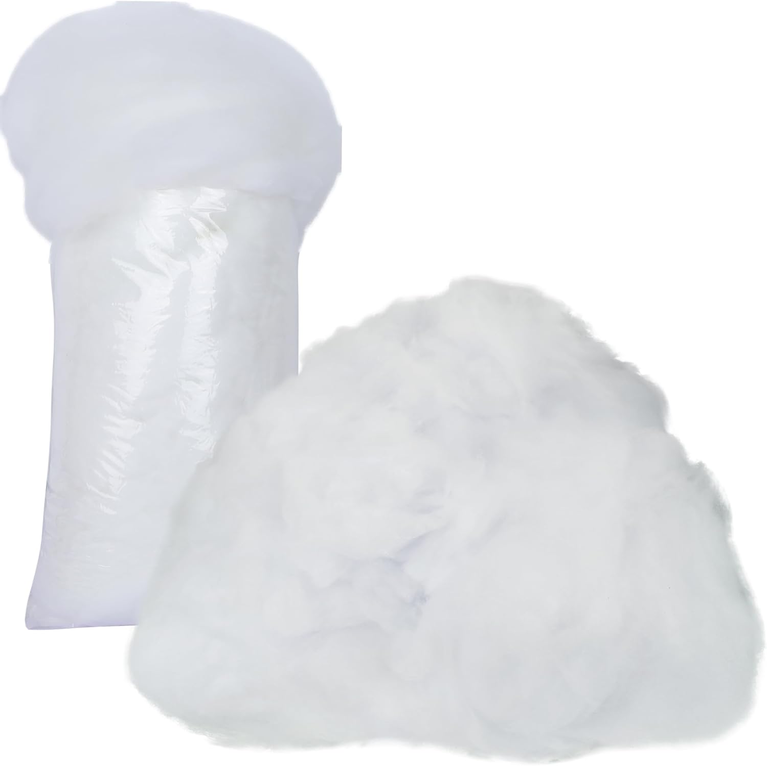 Artificial Snow - winemana 15oz Christmas Fake Snow Decor Faux Snow Clouds, Cotton Like Fluffy Indoor Snow Blanket Nieve Artificial Snow for Crafts Fiber Filling Stuffing Winter Mantle Village or Nativity Scenes