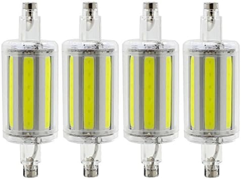 R7S 78mm COB LED Bulbs - Daylight 6000K - 8W / 600LM - Not Dimmable - AC85-265V - J Type Double Ended 70W R7S J78 Halogen Bulb Replacement (Pack of 4)