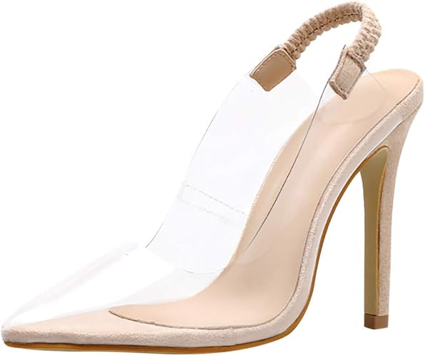 sandalia transparente bico fino