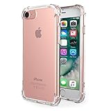 iPhone 7 Case,Amuoc Crystal Clear Cover Case [Shock Absorption] with Transparent Hard Plastic Back Plate and Soft TPU Gel Bumper (Clear)