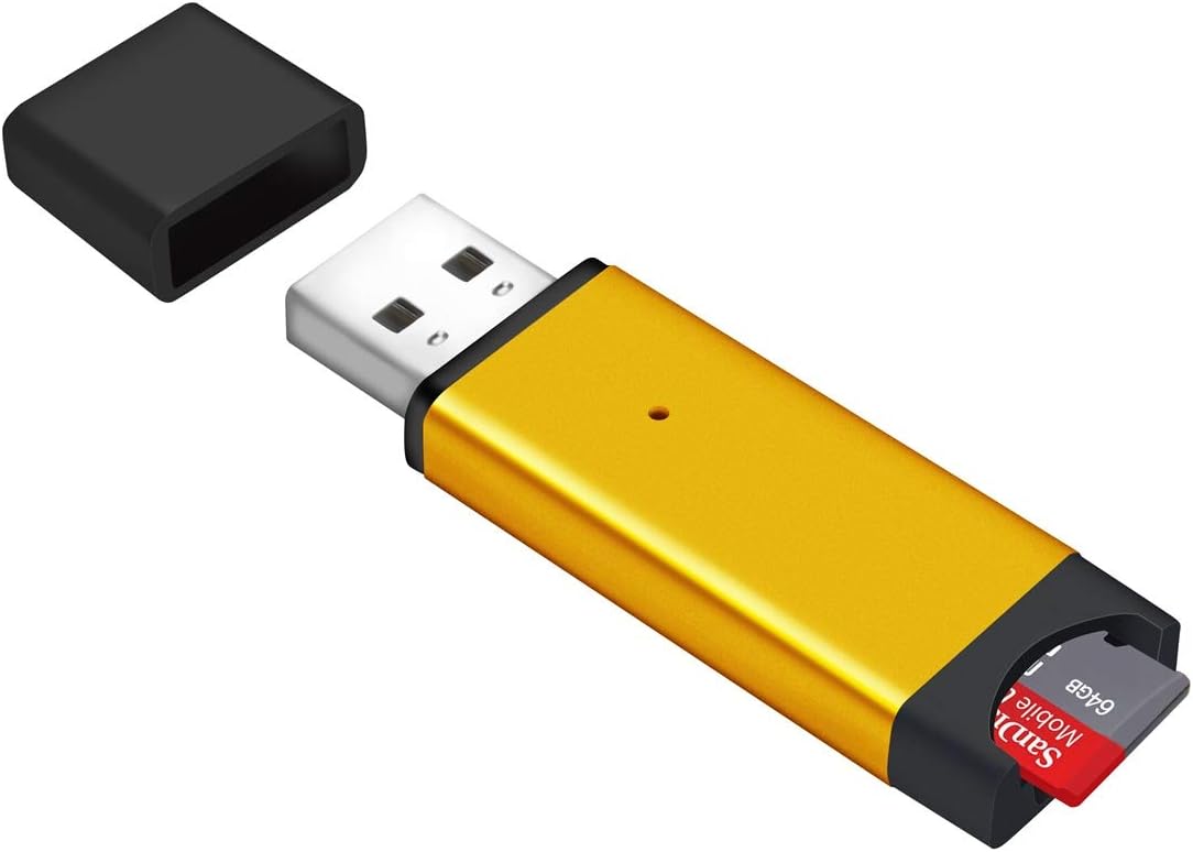 Memwah Micro SD Card Reader - Fast USB 2.0 Adapter for all MicroSD Cards Micro SDHC, Micro SDXC - Orange