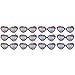 Valentine Heart Glitter Pink Plastic Sunglasses | 12 Pcs