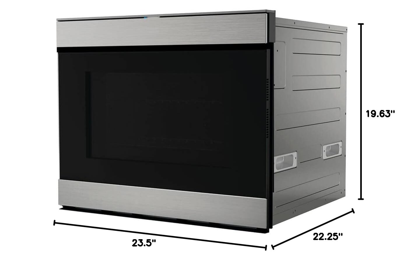 SHARP SMD2499FS Smart Convection Microwave Drawer Oven with Easy Wave Open, 24-inch, 1.4 Cubic Feet, 950 Watt, Concealed Glass Touch Control Panel, Works with Alexa Certified, Edge to Edge Black Glass