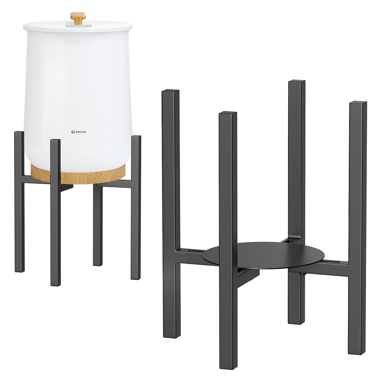 Black Adjustable Towel Warmer Stand Heavy Duty with Trays Fits