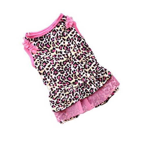 Fabal Summer Casual Pet Dog Clothes Puppy Apparel for Small Dogs Leopard Print (XS, Pink) - Thumbnail 6
