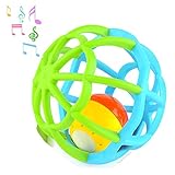 Music and Colorful Lights Soft Activity Ball Baby toddler Infant Teether Rattles Teething Goodway Bed Bells Toy, Blue