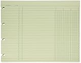 Wilson Jones G103 Accounting Sheets, Three Column, 9-1/4 x 11-7/8 , Green (Pack of 100 Loose Sheets)