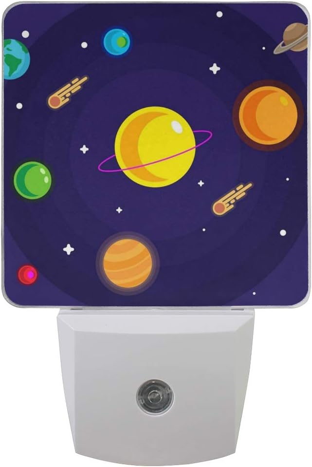 Nine Planets Plug in Wall Night Light,Auto Dusk to Dawn Nightlights for Baby,Children,Nursery,Bedroom,Hallway,Stairs,Kitchen