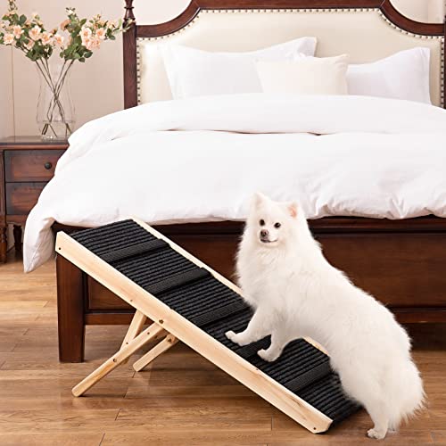 Cooenia Dog Ramp for Bed, Adjustable Pet Ramp for Couch, Folding