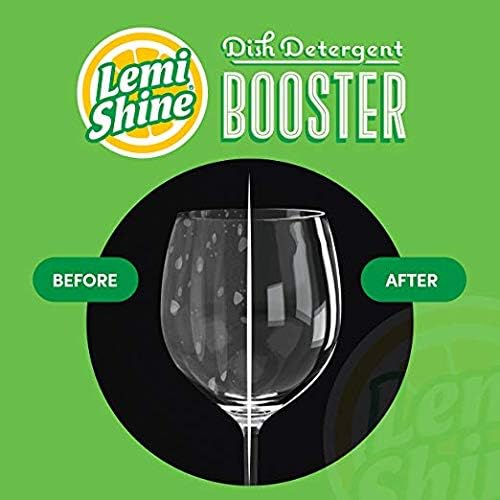 Lemi Shine Booster Dishwasher Detergent Additive 3-Pack 12 oz ea. Eliminates Tough Hard Water Stains on Dishes & Glassware Safe, Natural