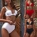 Mlide Womens Two Piece Swimming Suit High Waited Solid Color Push-Up Solid Color Beachwear Blackthumb 2