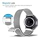 Cbin Smartwatch Samsung Gear S2 Classic/Gear Sport Band, Stainless Steel Magnetic Mesh Milanese Loop Closure Replacement Band For Samsung Gear Sport SM-R600 & Gear S2 Classic SM-R732 SM-R735 Silver