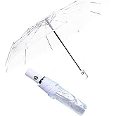NILSTOREY Clear Bubble Umbrella, Automatic Open/Close Transparent Travel Dome Umbrella for Women, Girls & Kids - Rainy & Windy Weather