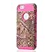 iPhone 6 Case, BAISRKE [2in1 Shield Series] Tree Camouflage Camo Skin Hybrid Dual Layer Protective Case for Apple iPhone 6s/6(4.7 Inch) with Rugged TPU Inner Case + Glossy PC Hard Cover(RosePink)