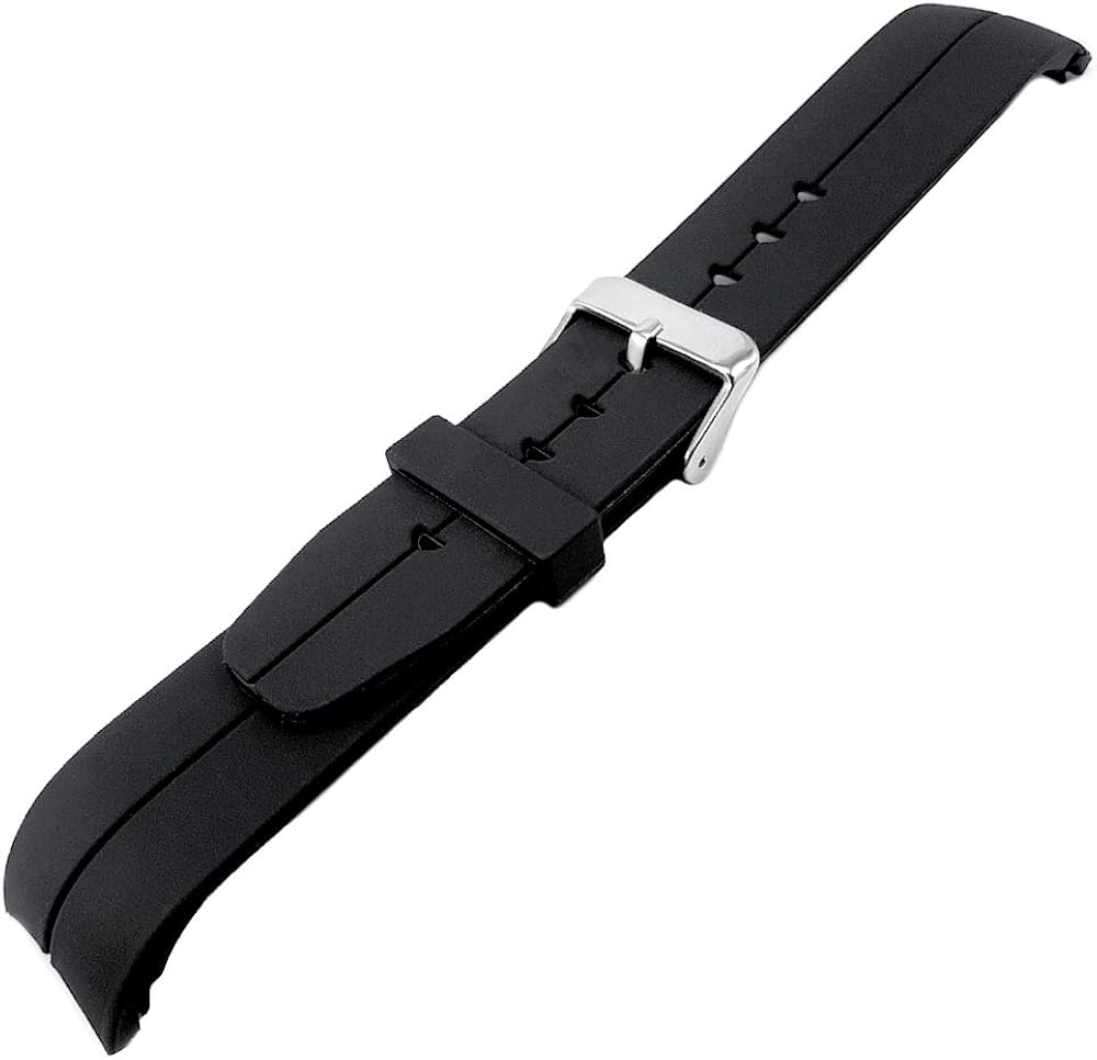 Black Curved End Polyurethane Watch Strap 20mm Amazon.co.uk Watches