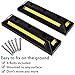 B BAIJIAWEI 2 Pack Heavy Duty Rubber Parking Guide Garage Wheel Stop with Yellow Reflective Stripes, Professional Grade Rubber Parking Target