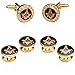 Cuff-Daddy Masonic Cufflinks and Studs - Mens Freemason Formal Set Cufflinks and Studs - Crystal Gold Tone Masonic Tuxedo Formal Set with Travel Presentation Box - 5/8