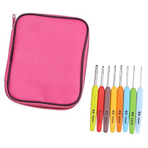 Hot Sale!Compia 16Pcs Multi Colour Crochet Hooks Yarn Knitting Needles Set Kit with Case Tool - Thumbnail 5