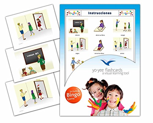 Instruction Flashcards in Spanish Language - Flash Cards with Matching Bingo Game for Toddlers, Kids, Children and Adults - Size 4.13  5.83 in - DIN A6