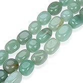 Adabele 15 Inch Natural Green Aventurine Gemstone Tumbled Round Nugget Loose Beads 10mm-13mm Gem Stone Spacer for Craft Jewelry Making GZ4-2