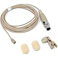Beige Lavalier Lapel Mic with 4 pin mini XLR TA4F for Shure wireless