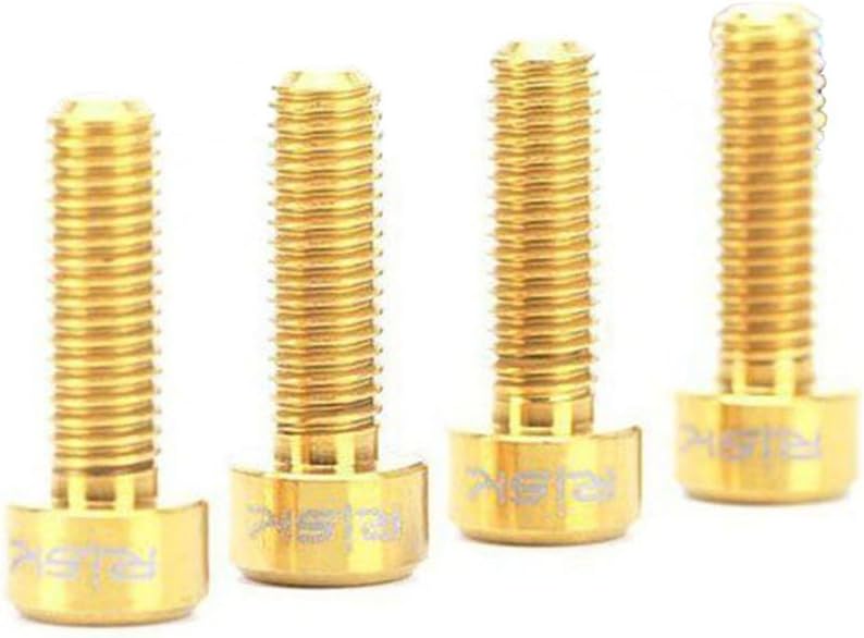 Gazelle Trading 6 Pcs Risk M5x16/18mm Titanium Ti Bolts Screws for MTB Disc Brake Caliper with Adaptor Spacer
