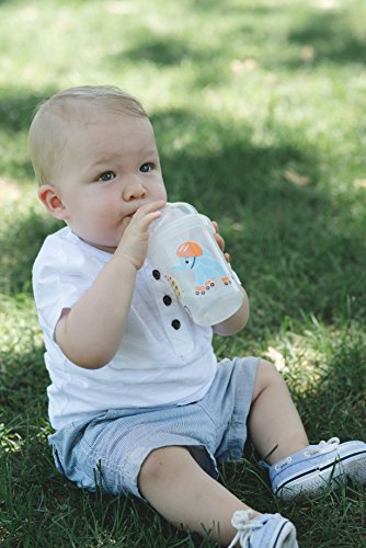 nuSpin Kids 8 oz Zoomi Straw Sippy Cup, Safari Animals Style