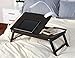 Espresso Wooden Lap Desk, Flip Top with Drawer, Foldable Legs for Laptop
