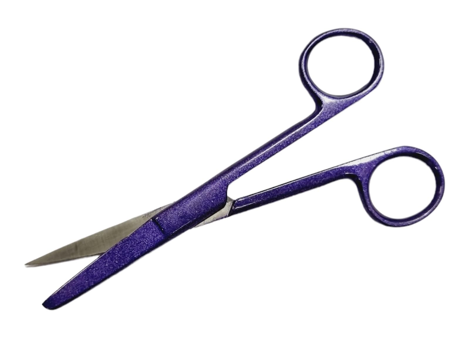 Dressing Scissors 14cm, First Aid, Vets, Pet Grooming, Nurses, Home Office Use (Sharp Blunt Str, Purple Glitter)