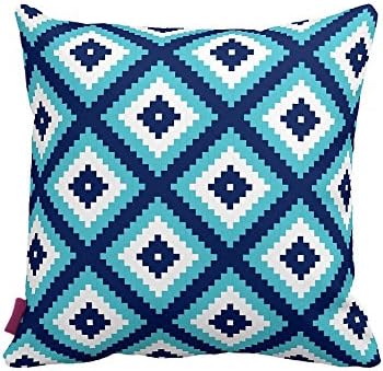 Decorative Turkish iznik Tile Cini Designs Home Decor Double Side Design Throw Pillow Case Cushion Covers Square Navy Blue 18"x18" BC136