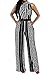 Pink Queen Womens Geometric Print Sleeveless Loose Long Belted Jumpsuits Rompers,Black Geometric,Small