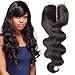 UNICE Hair Body Wave Lace Closure Middle Part Brazilian Unprocessed Virgin Human Hair 4x4 Lace Closure Natural Black Color (16inch)