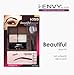i Envy by Kiss Beautiful Brow Kit Includes Dark Brown, Medium Brown, Highlighter, Wax, Shaper and Applicator, Stencils. Smudge Proof