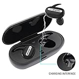 Truly Wireless Earbuds-INVONS Bluetooth Music Earbuds with Charging Storage Box In Ear Noise Canceling MINI Headset for Running Sport Bass Earphones with Audio Sound Earpiece (Black)