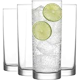 LAV Highball Glasses Set of 4 | Lead-Free Elegant Tall Glass, Tom Collins, Bar Beverage Glassware for Water, Mojito, Iced Coffee, Juice, Cocktail, Mixed Drinks, Restaurant, Drinking Cups | 12.2 oz