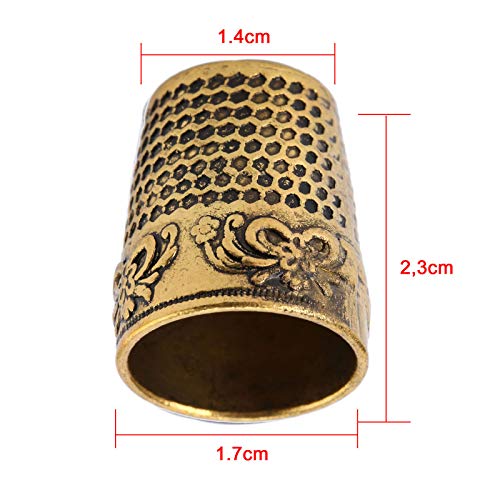 Metal Sewing Thimble, Leather Ring Thimble (1 Pack) Finger Protector, Sewing Thimble, Handmade