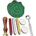 FQL Dragon Vintage Rosewood Wax Seal Stamp Set with Gold Red Silver Sticks