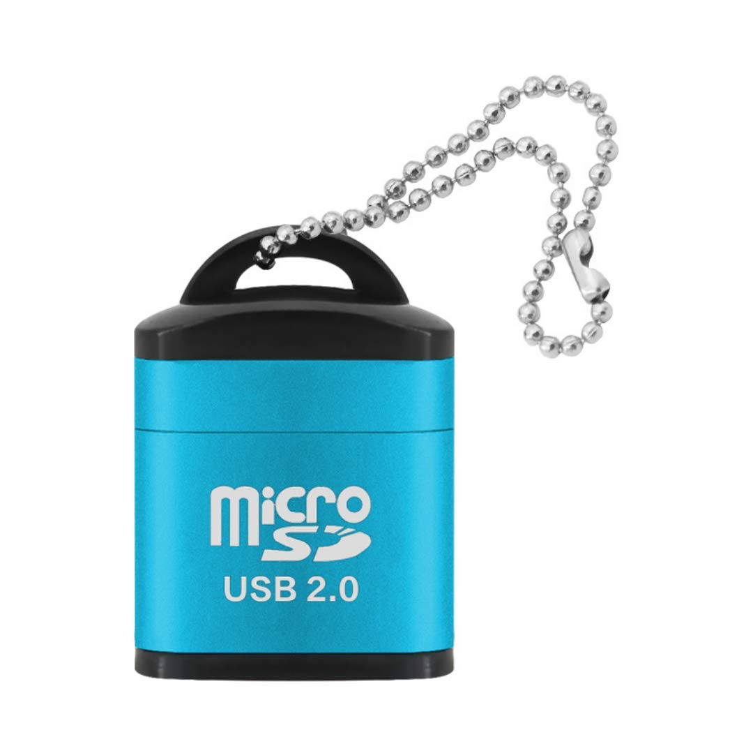 Photo 1 of Cotchear Mini USB 2.0 Card Reader Micro SD Card Adapter for TF/Microsd Cards Reading High Speed Cardreader with Plastic Lid Key Ring (Sky Blue)