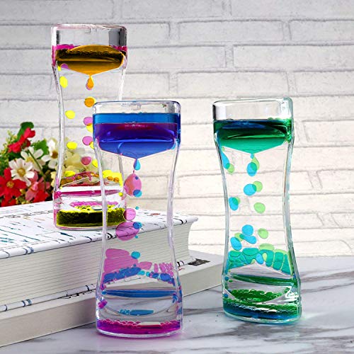 3 Pack Liquid Motion Bubbler Timer, Stress Relief Sensory Toys Party Favors for Kids Girls Boys Autistic Children ADD ADHD Relax Therapy Increase Focus Calm St. Patricks Day Easter Birthday Gifts