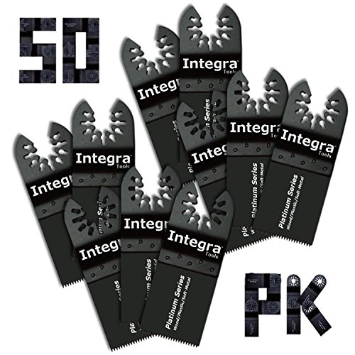 50pk Fast Cut Wood & Plastic Multi Tool Blades Compatible with Fein Multimaster Makita Genesis Bosch Dremel Craftsman Bolt-on Nextec Ridgid Ryobi Makita Milwaukee Dewalt Rockwell Hyperlock Chicago Stainley Skil King Canada Multi Tools