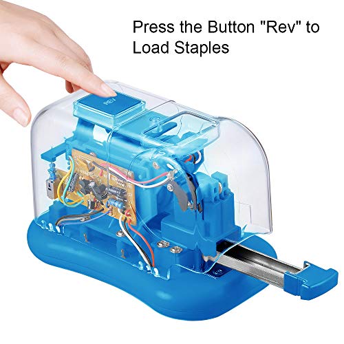 Stapler, Veyette Electric Stapler with Included Adapter for Office Home School Use, 15 to 20 Sheets, Blue - Thumbnail 2