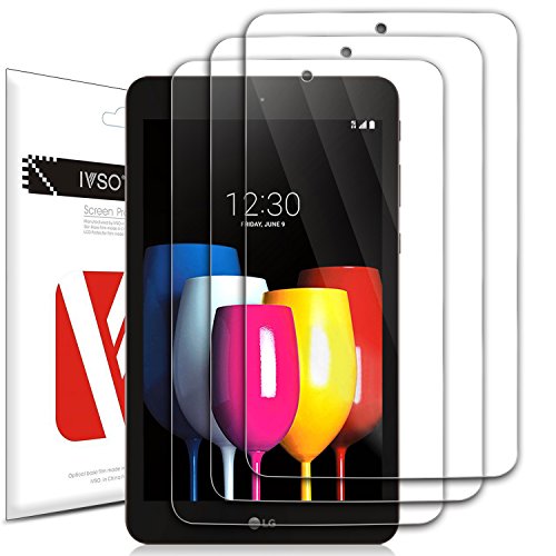 IVSO Screen Protector for LG G Pad F2 8.0 Sprint (LK460)/T-Mobile LG G Pad X2 8.0 Plus HD Clear Scratch Resistant -3 Pack for LG GPad F2 8.0 Sprint Model LK460 8-Inch Android Tablet 2017 Release