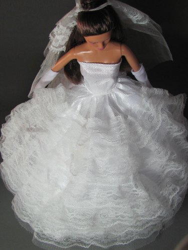 barbie doll white dress