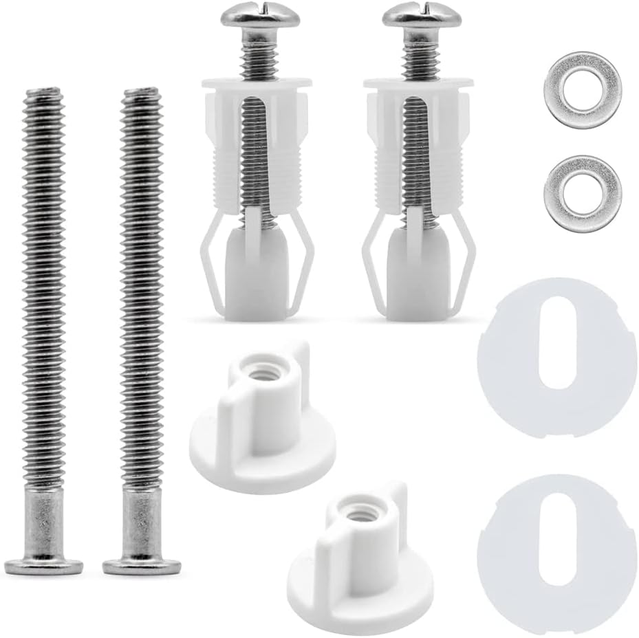 Raiflager Universal Toilet Seat Screws Bolts Fixings Hinges White 2 Sets